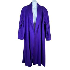 Vintage Dumas Wool Blend Coat Womens Large Purple Shawl Collar Overcoat USA Made